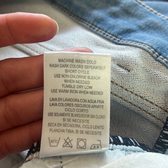 Vintage Genes Black Slim Fit Blue Medium Wash Bermuda Denim Shorts Size W30 - Picture 11 of 16